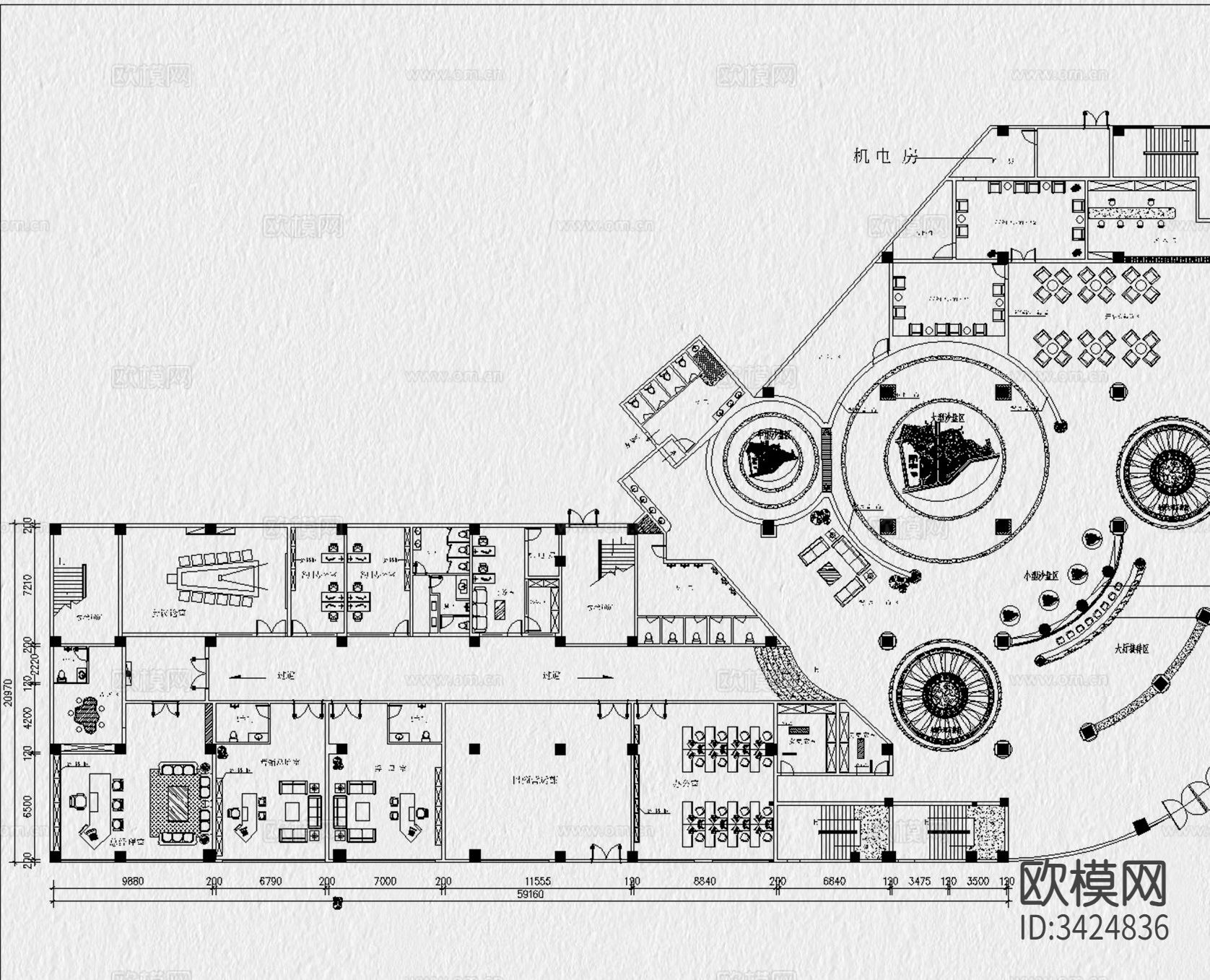 售楼处CAD图库下载（渲染图8）