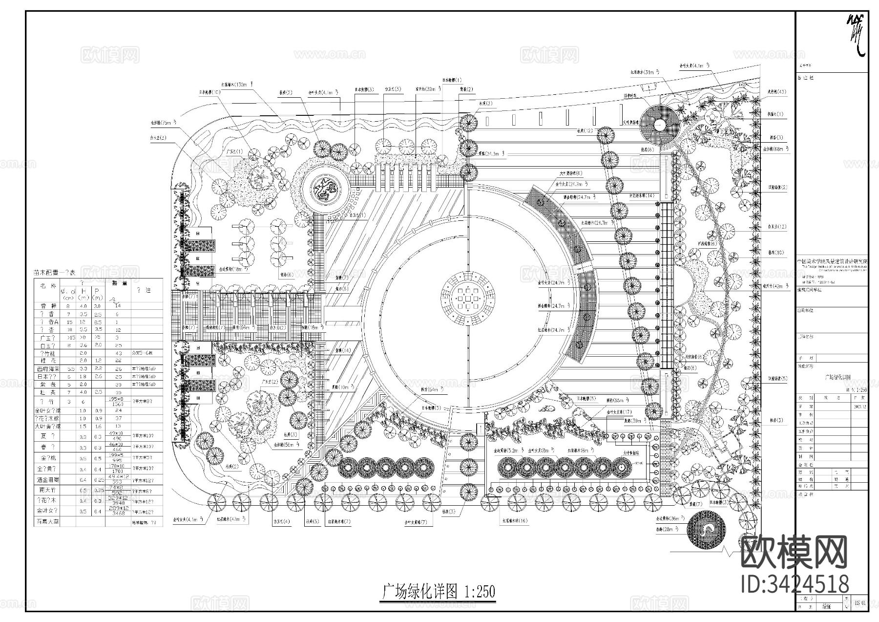 城市广场景观CAD施工图下载（渲染图2）