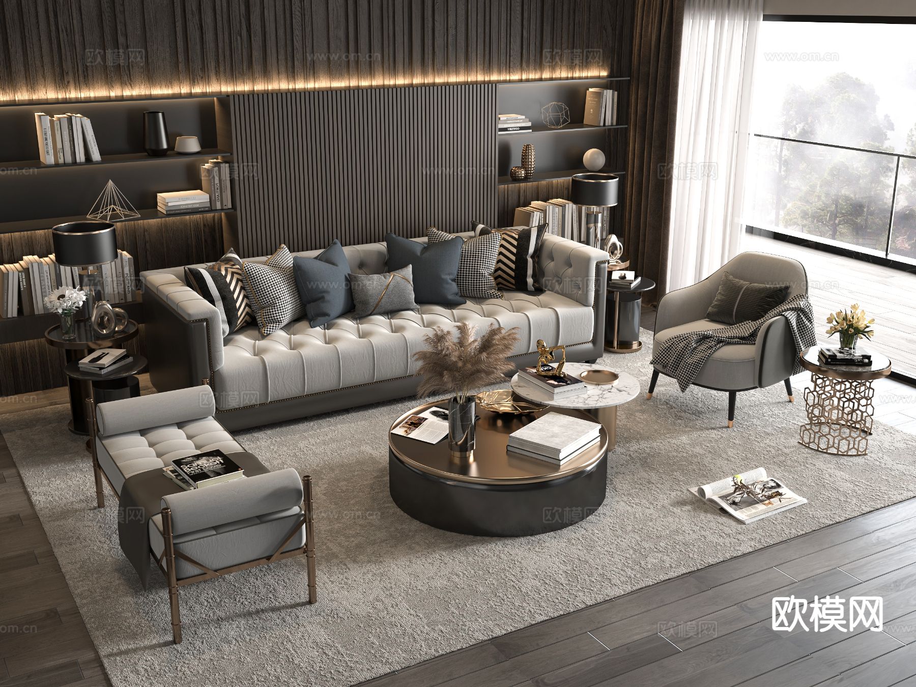 意式组合沙发3d模型下载