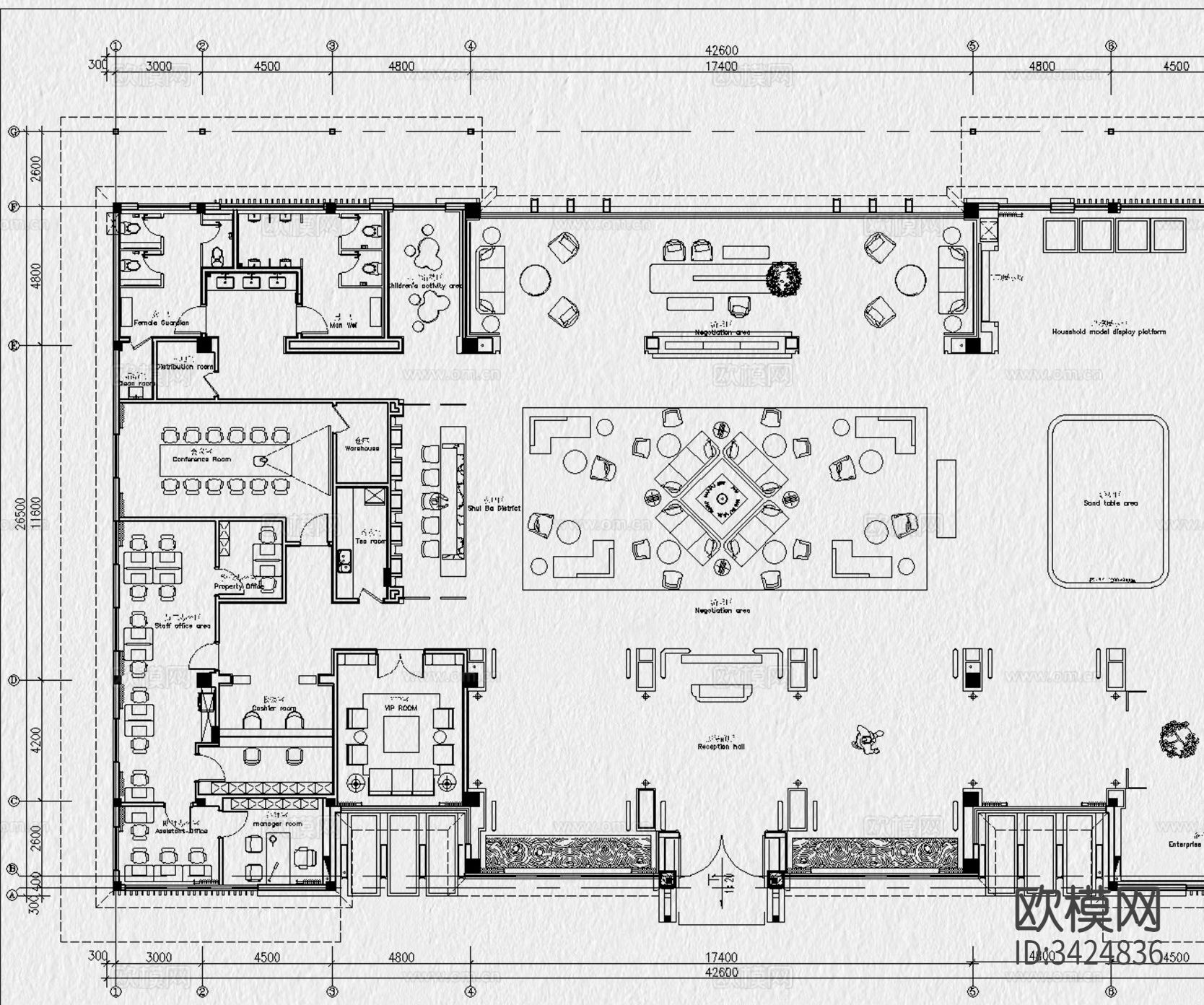 售楼处CAD图库下载（渲染图7）