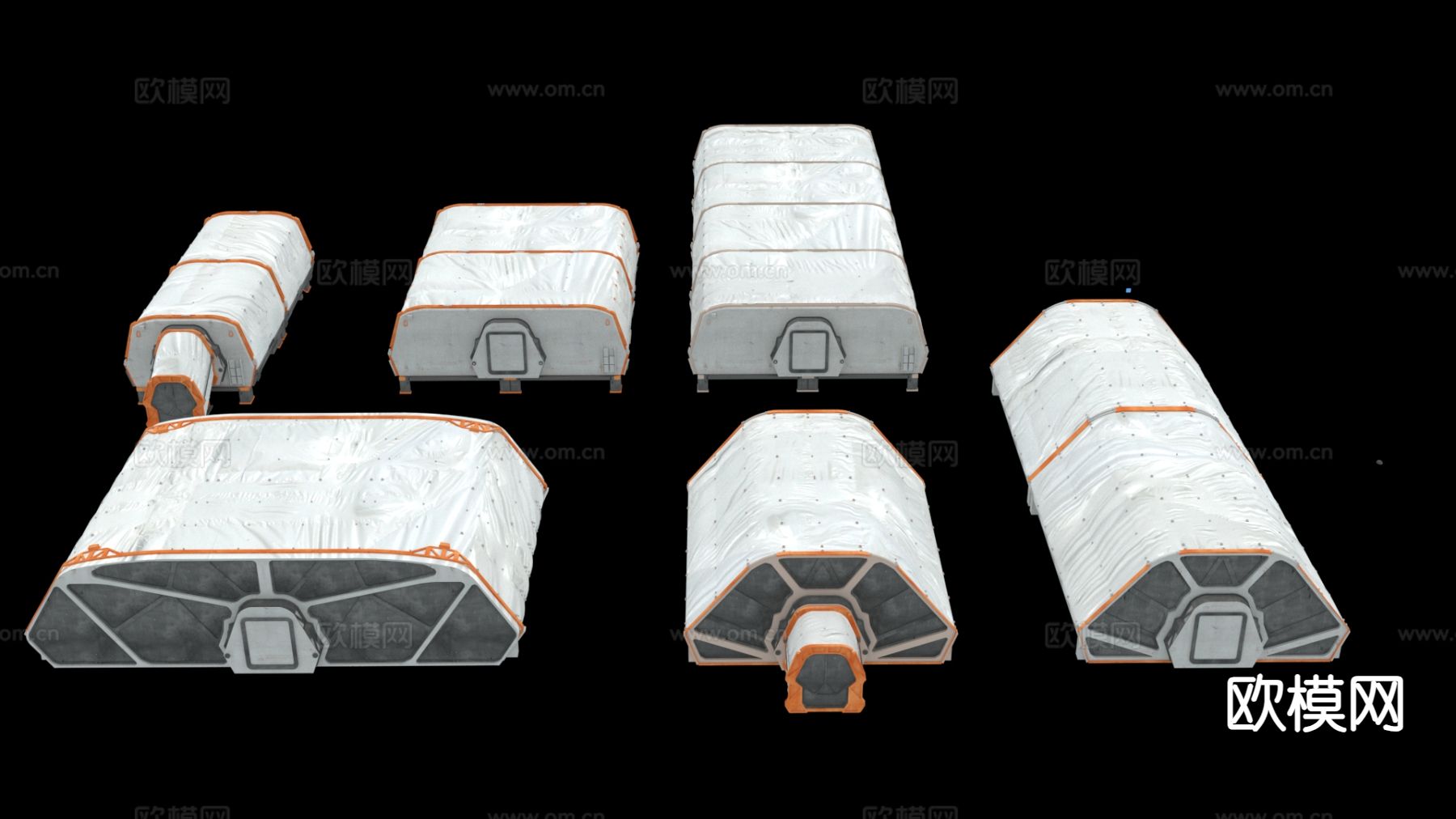 现代未来科幻基地 星际殖民地3d模型下载