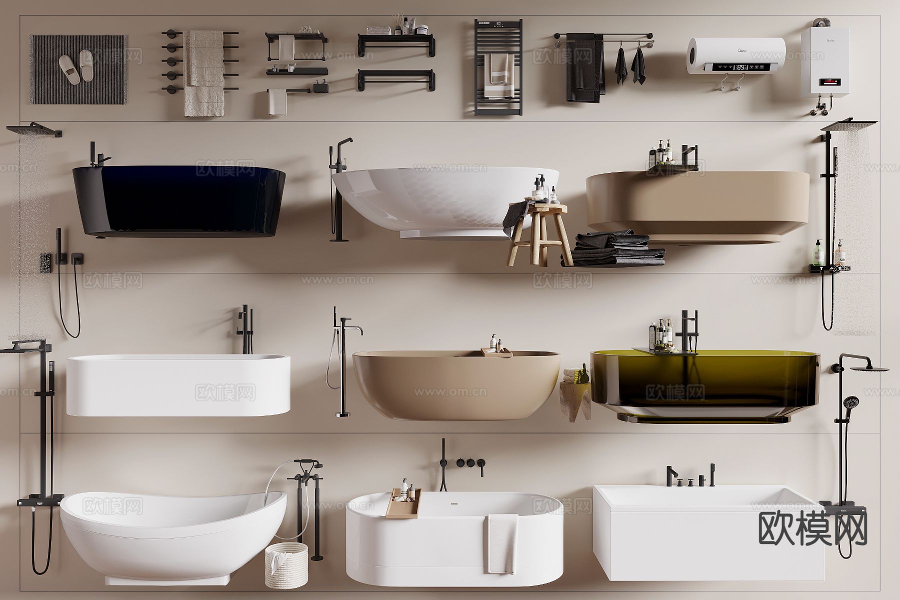 独立浴缸 陶瓷浴缸3d模型下载