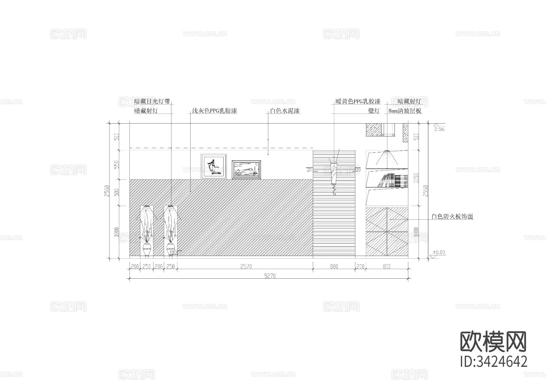 客厅装修CAD施工图下载（渲染图9）