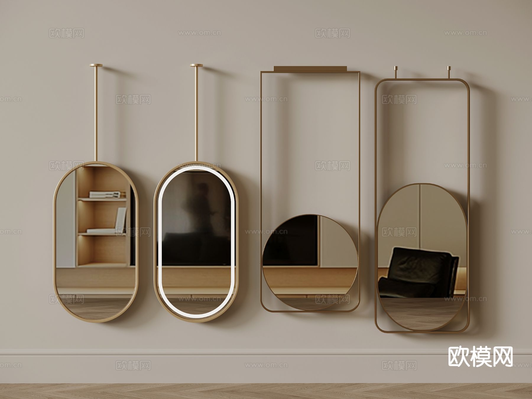 镜子 浴室镜 智能镜su模型下载（渲染图2）