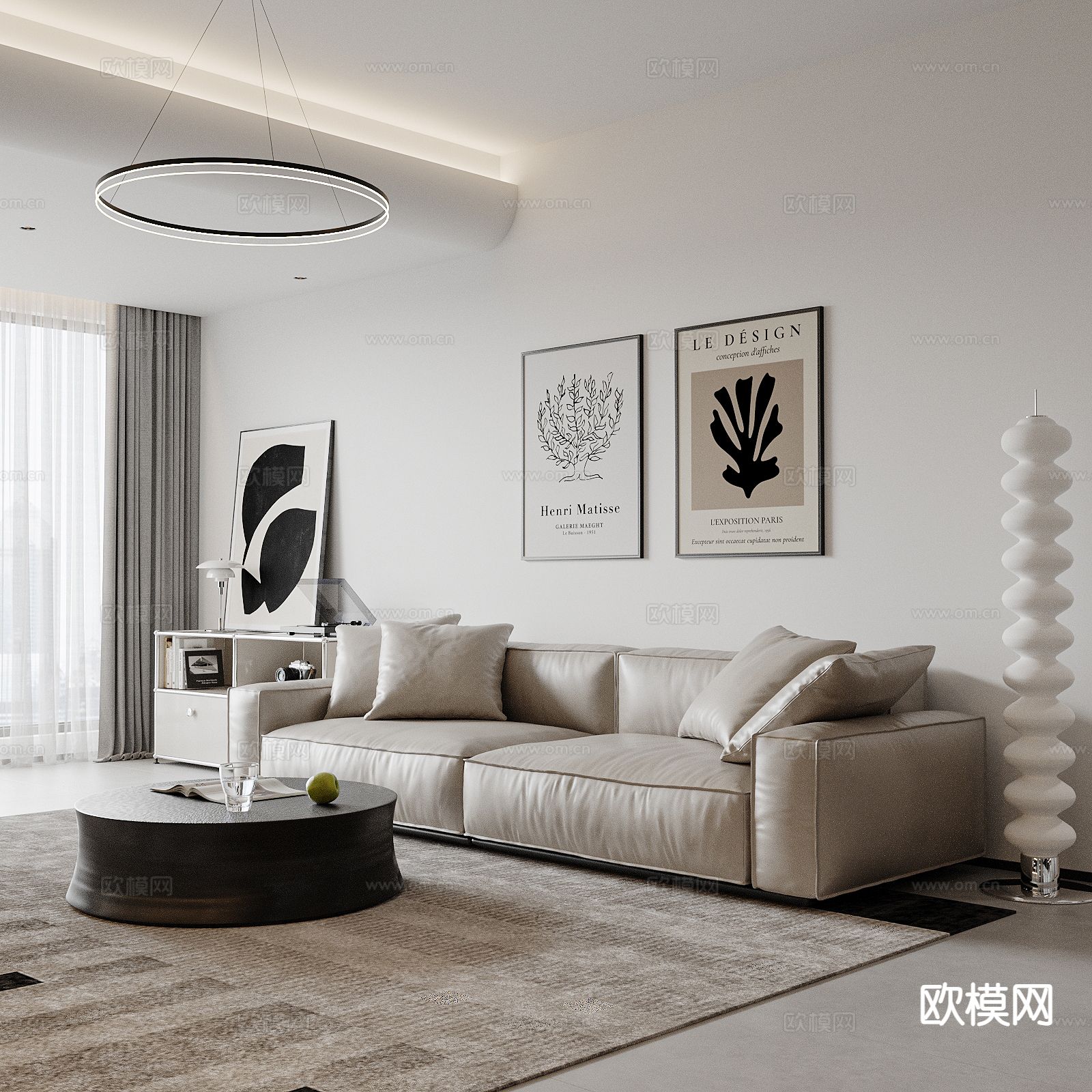 双人沙发 皮沙发3d模型下载