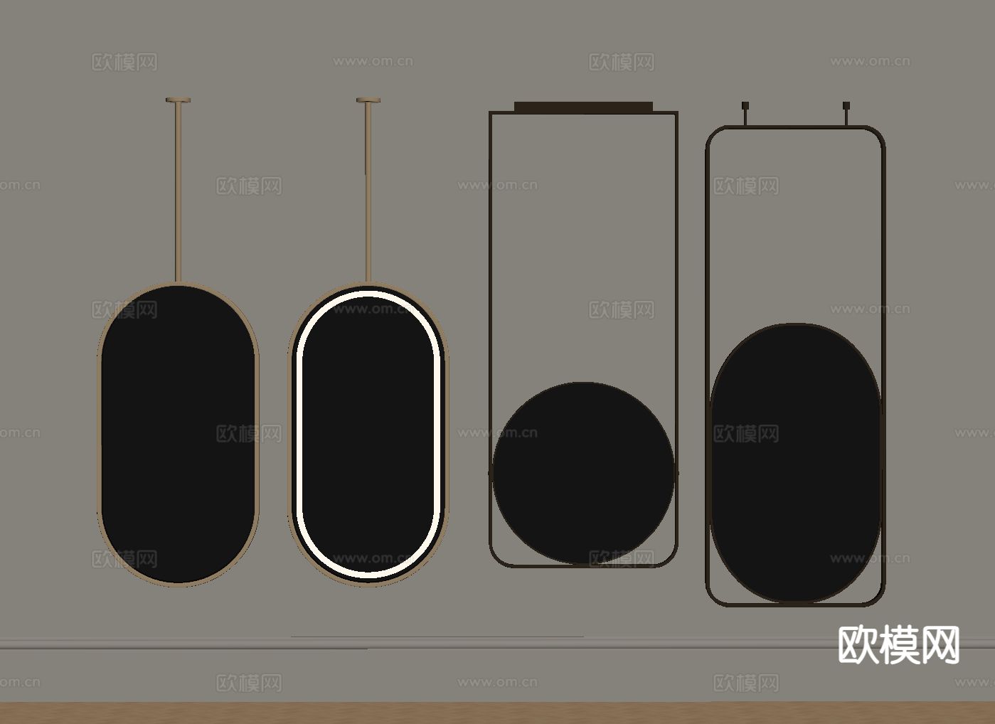 镜子 浴室镜 智能镜su模型下载（渲染图1）