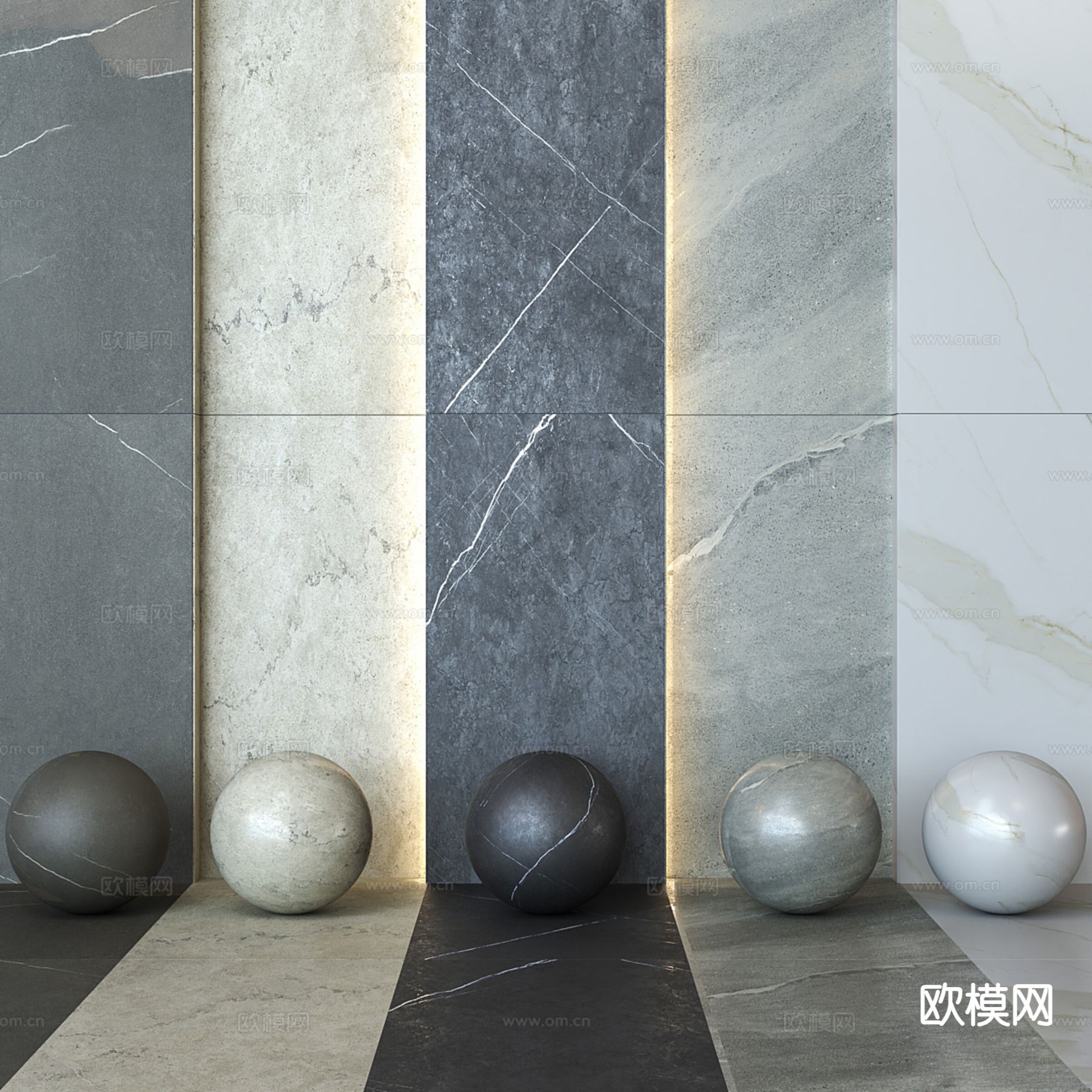 肌理漆 瓷砖 混凝土3d模型下载