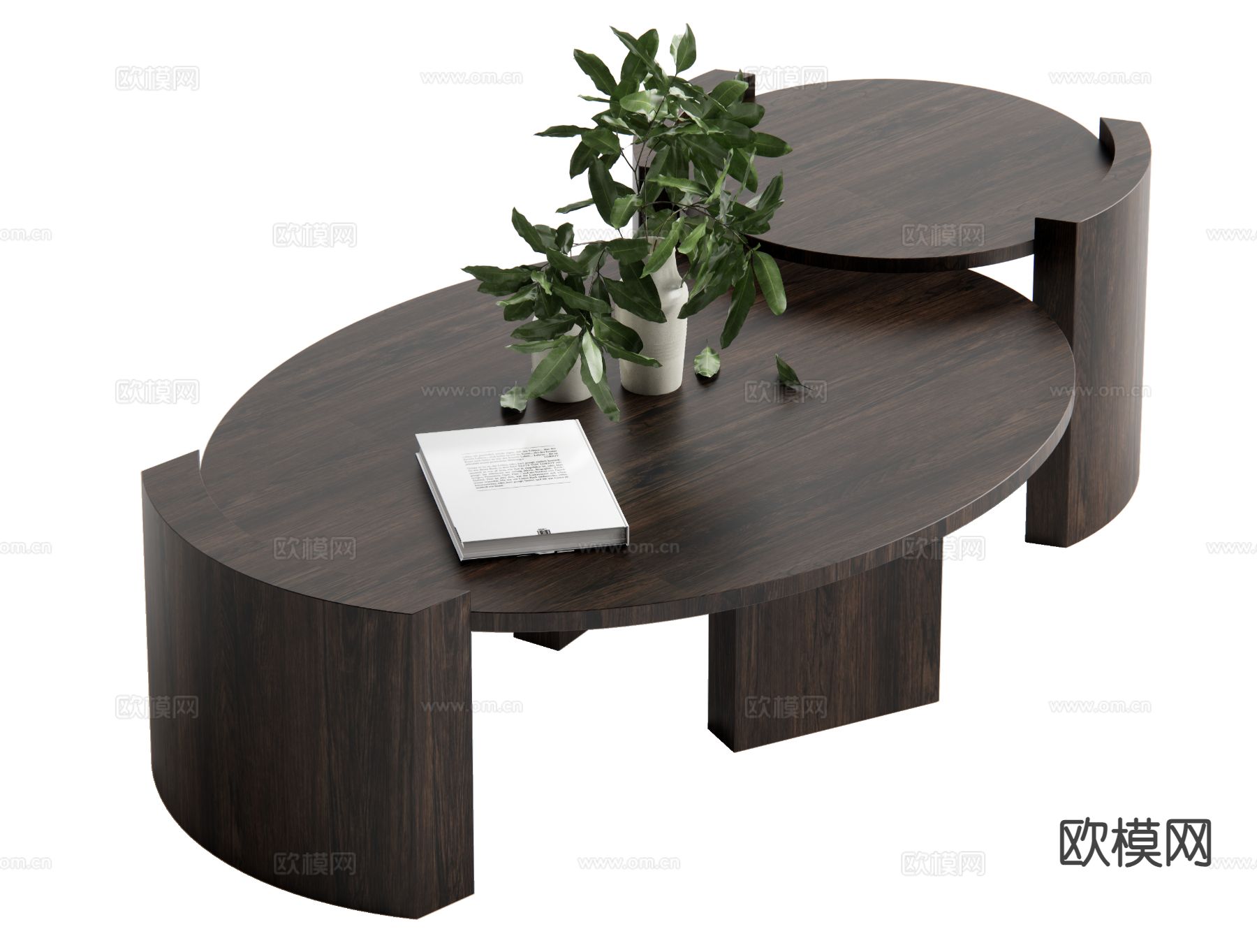 侘寂子母茶几su模型下载（渲染图2）