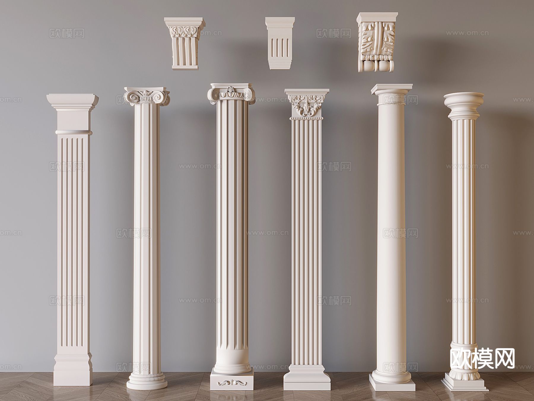 欧式罗马柱 柱子3d模型下载