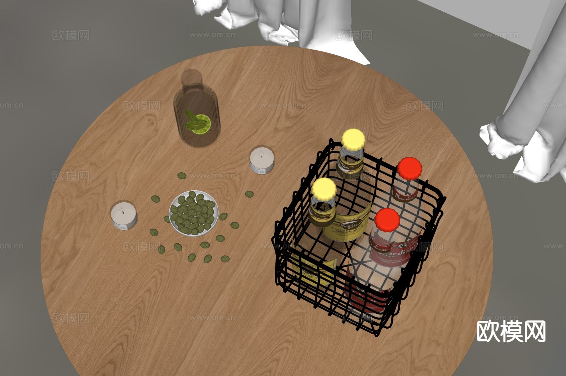 水果摆件 饮料 蜡烛su模型下载（渲染图1）