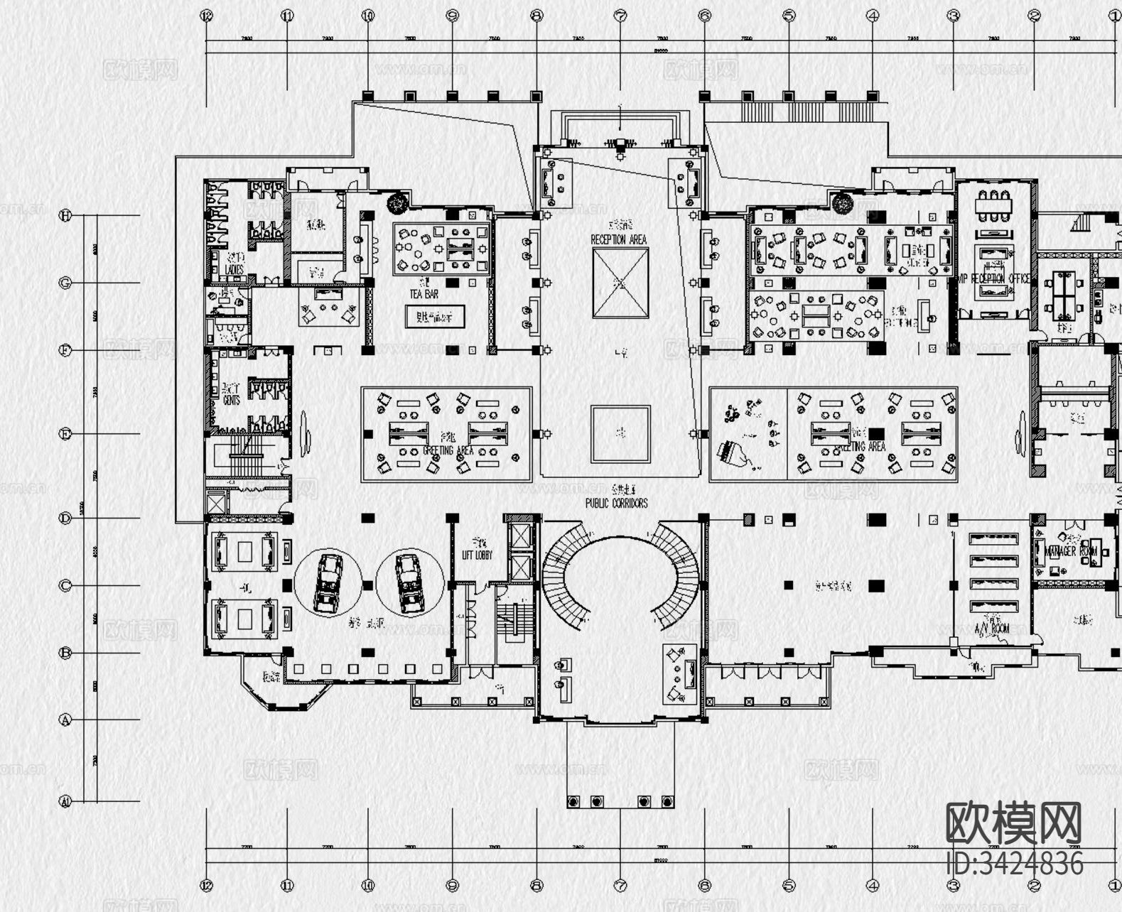 售楼处CAD图库下载（渲染图9）
