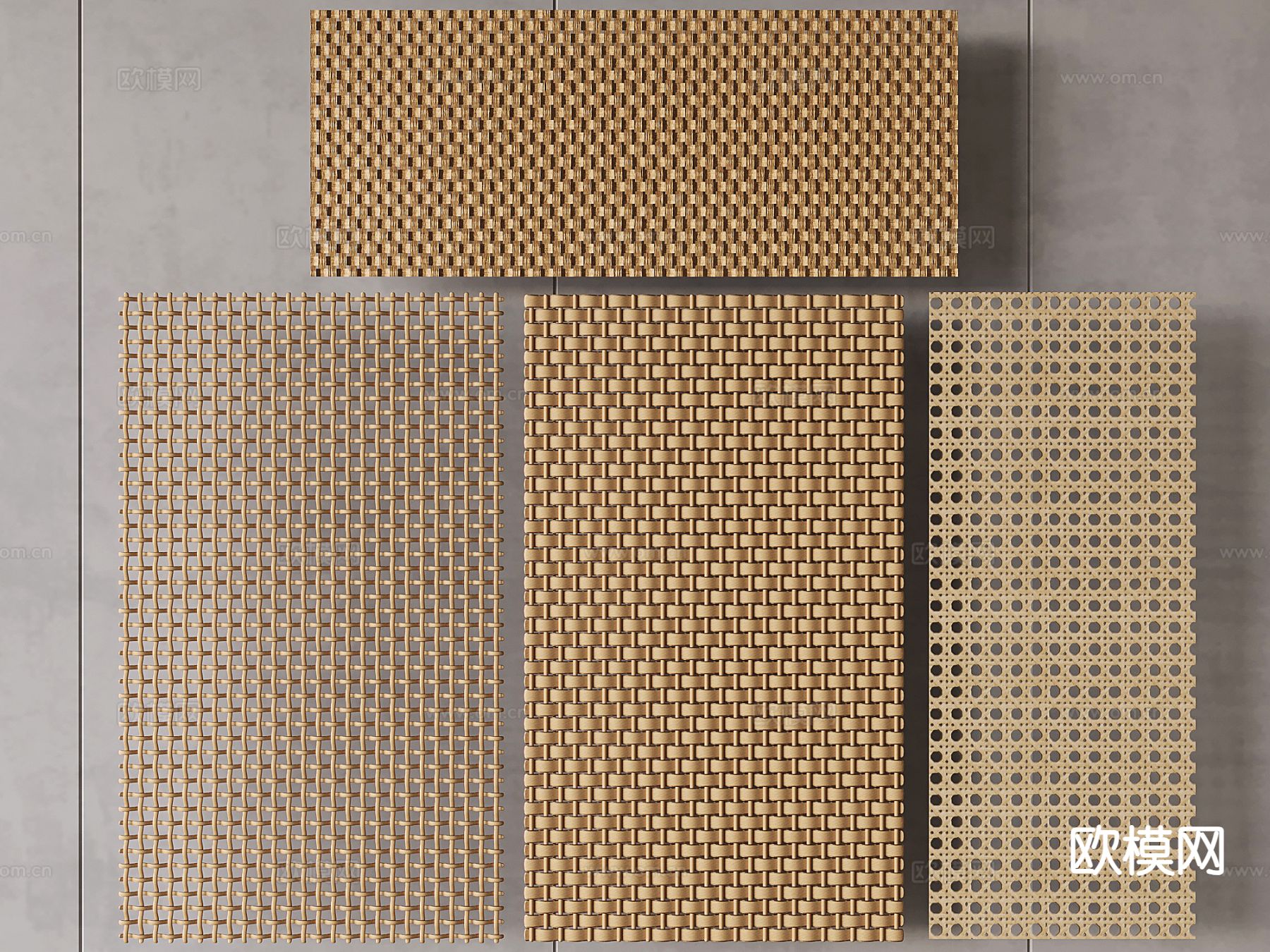 侘寂藤编隔断 网格隔断su模型下载（渲染图2）