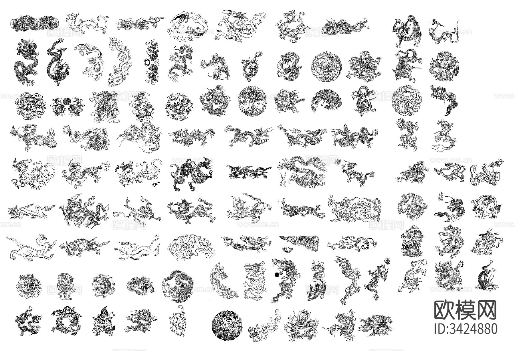 龙集合CAD图库下载