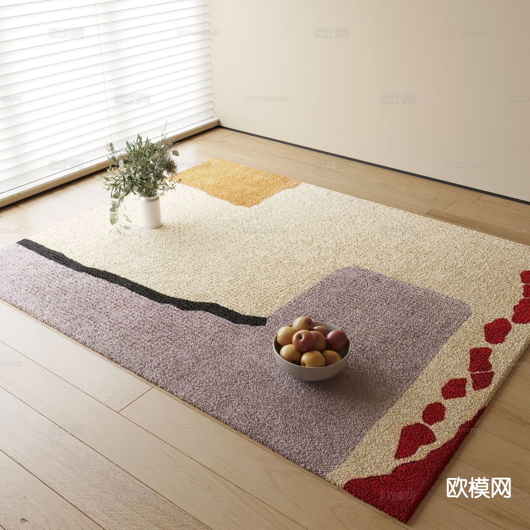 抽象地毯 方毯3d模型下载