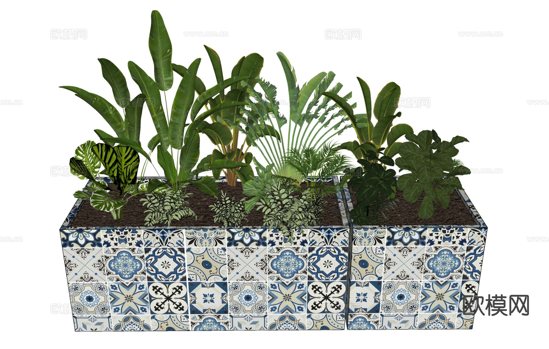 花坛 植物堆su模型下载（渲染图1）