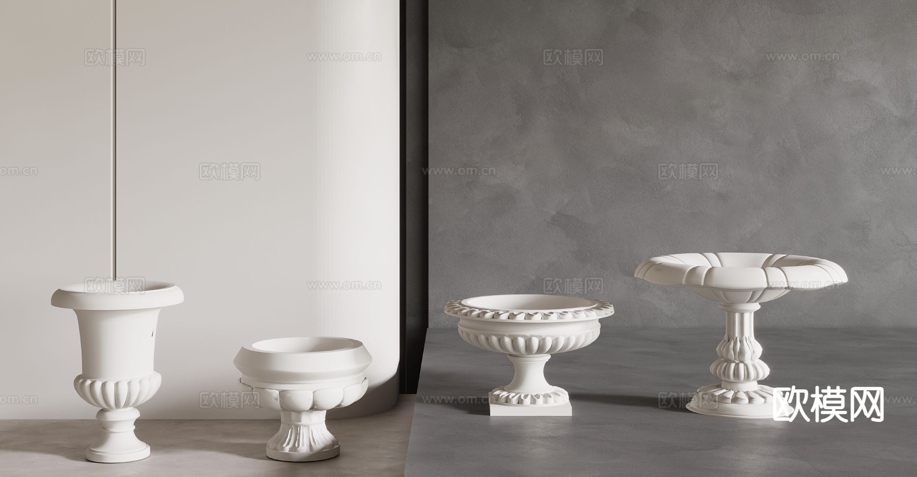 欧式花钵 花坛su模型下载（渲染图2）