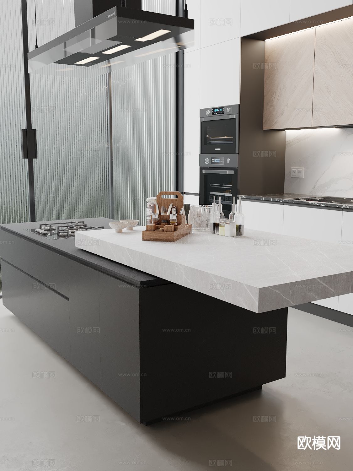 现代厨房摆件 餐具 调料3d模型下载