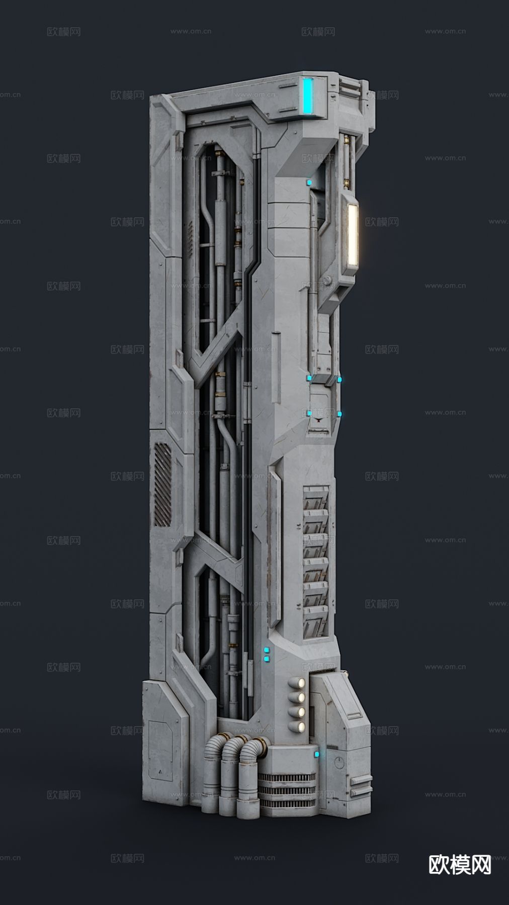 科技感立柱 科技器材3d模型下载