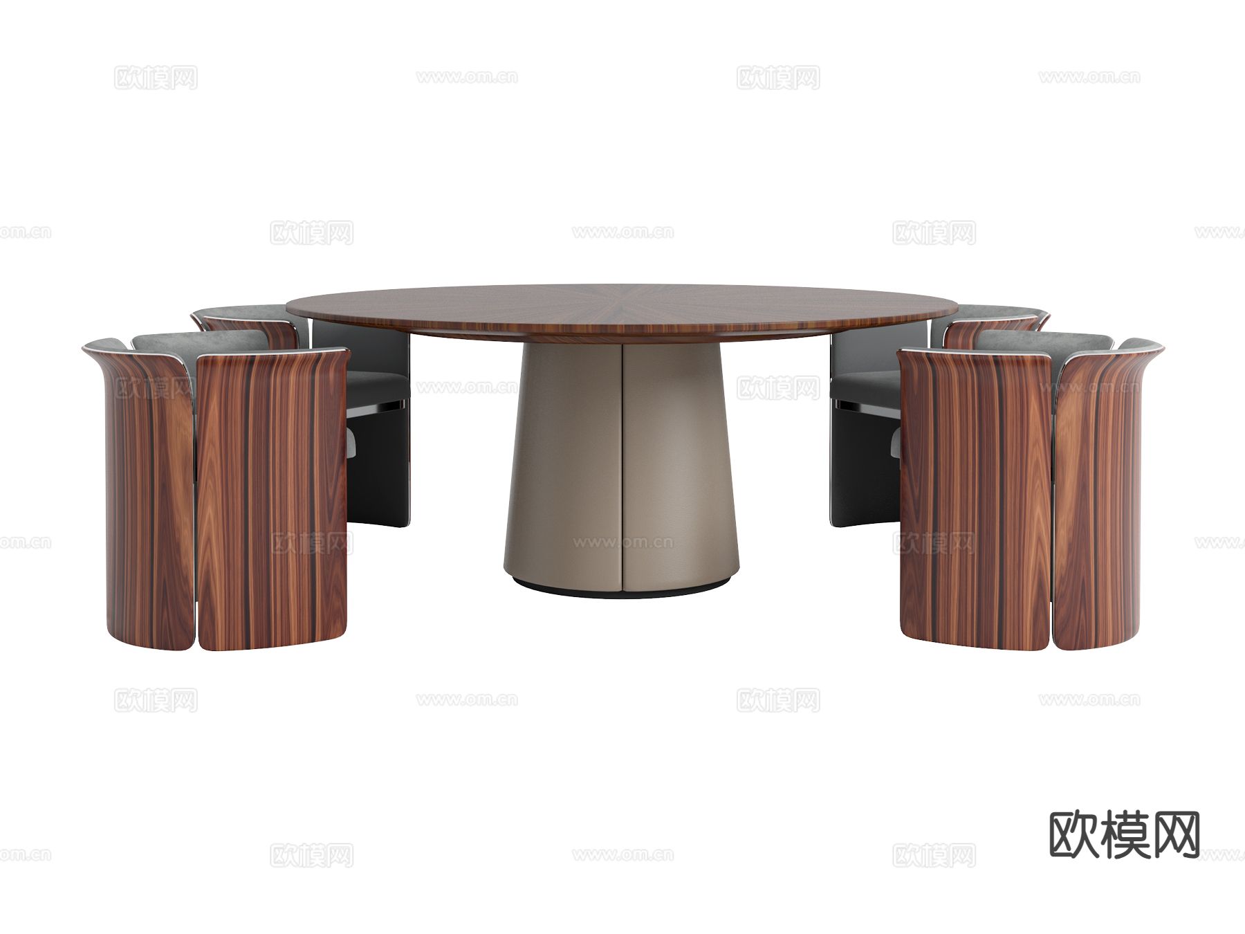 Bentley-WHITBY- 意式餐桌椅 圆餐桌3d模型下载（渲染图2）