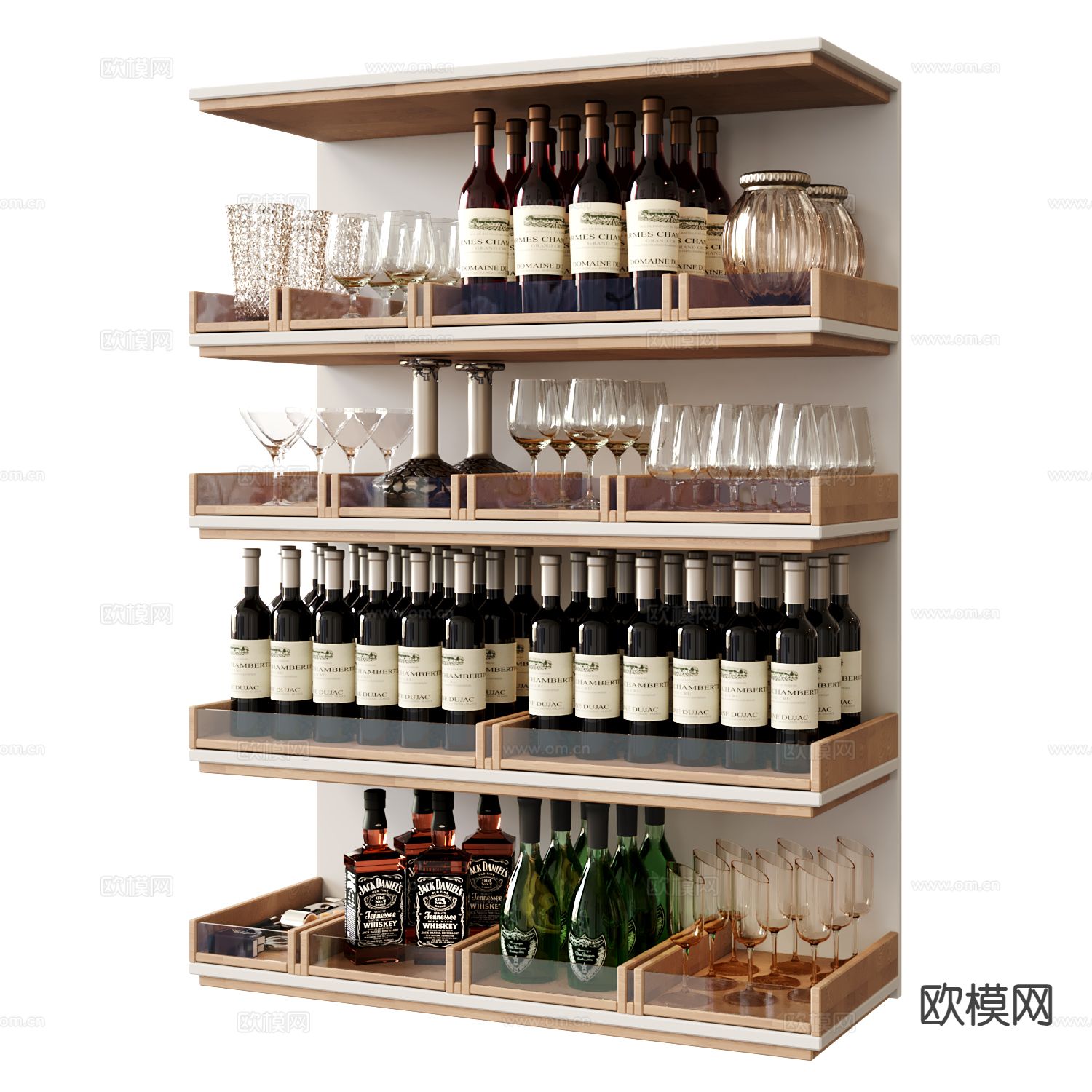 酒架 酒柜 酒水3d模型下载（渲染图2）