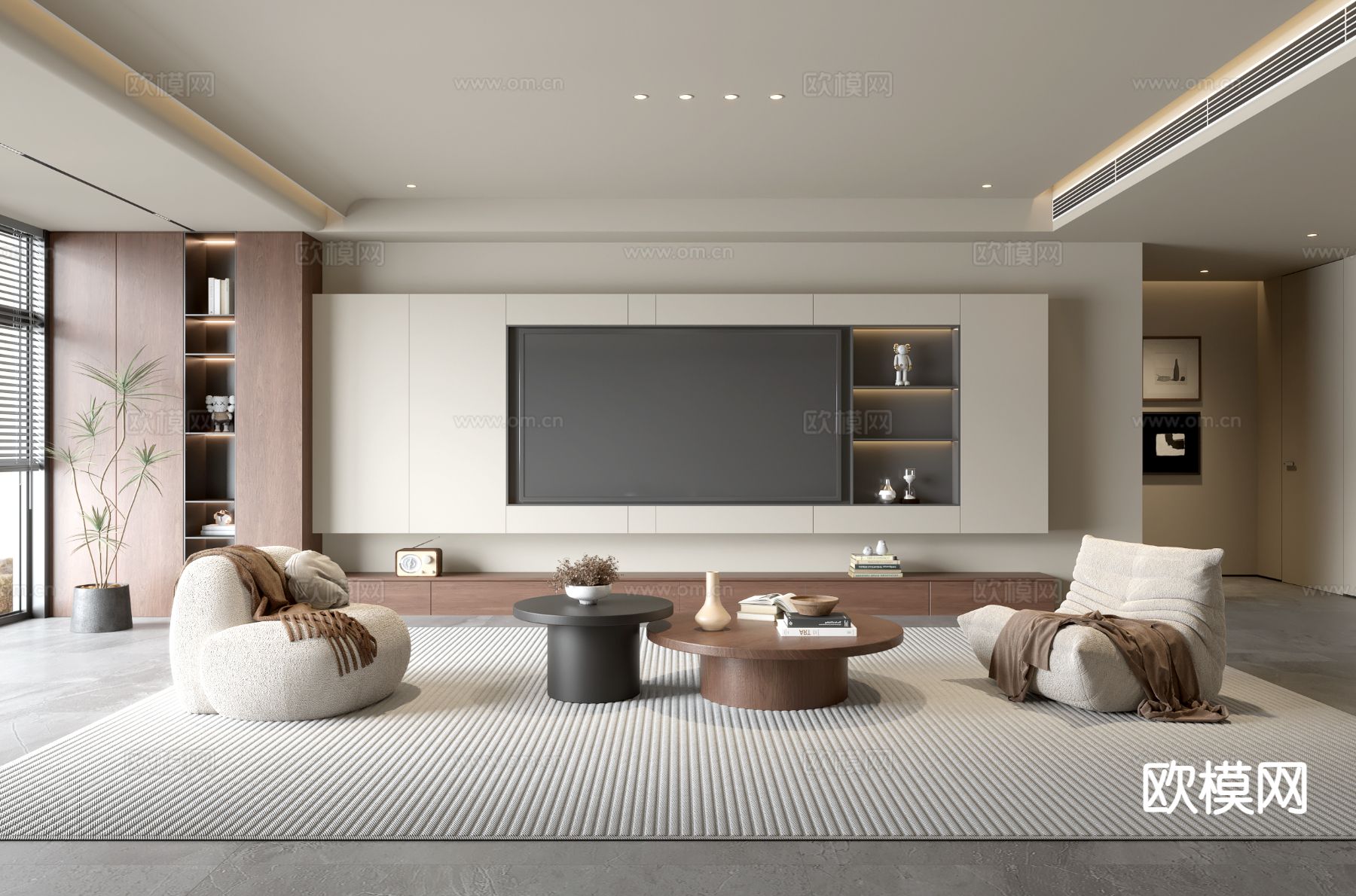 电视背景墙3d模型下载