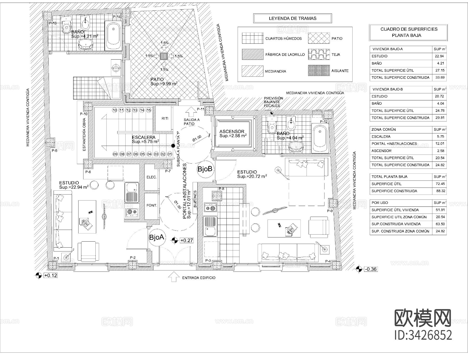 单户住宅CAD施工图下载（渲染图1）