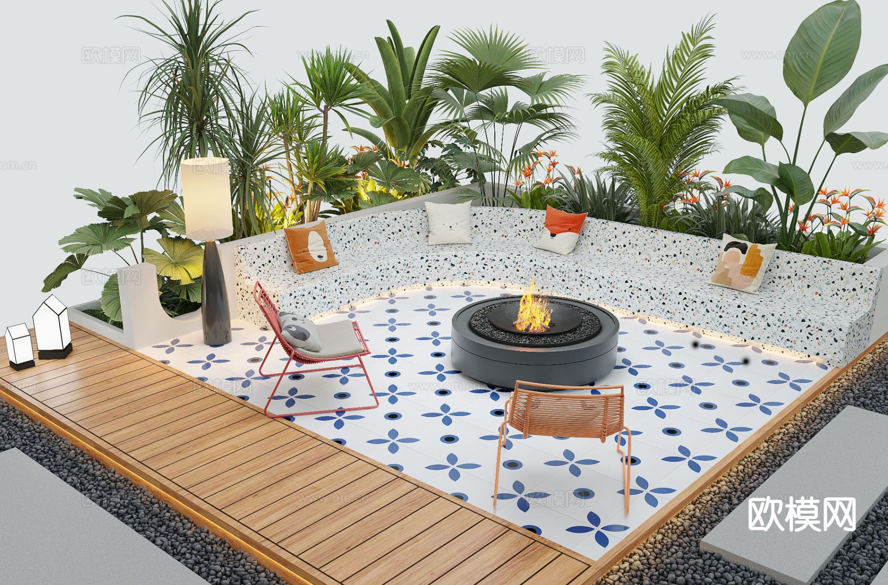 户外沙发 庭院沙发3d模型下载