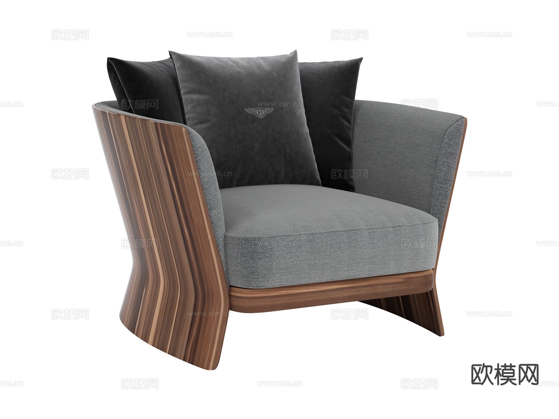 Bentley-NEWENT- 单人沙发 休闲沙发3d模型下载（渲染图1）