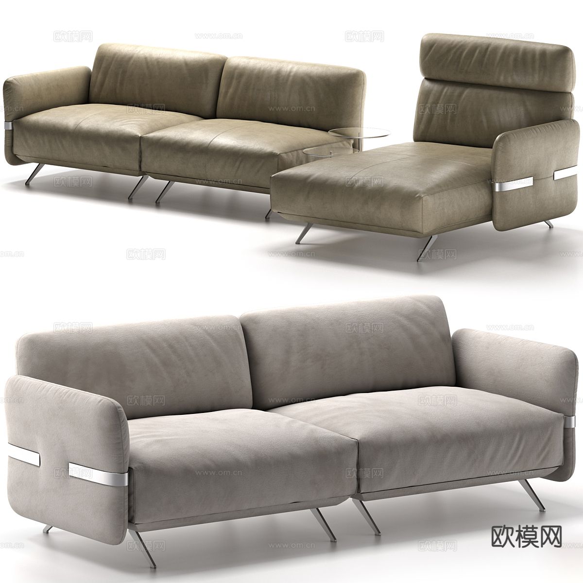 Natuzzi PABLO双人沙发 转角沙发3d模型下载