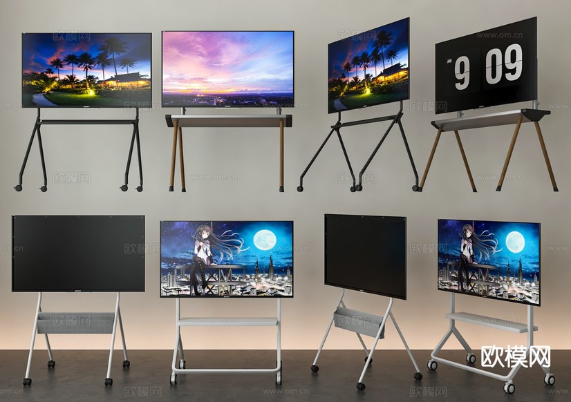 现代移动电视 支架电视3d模型下载