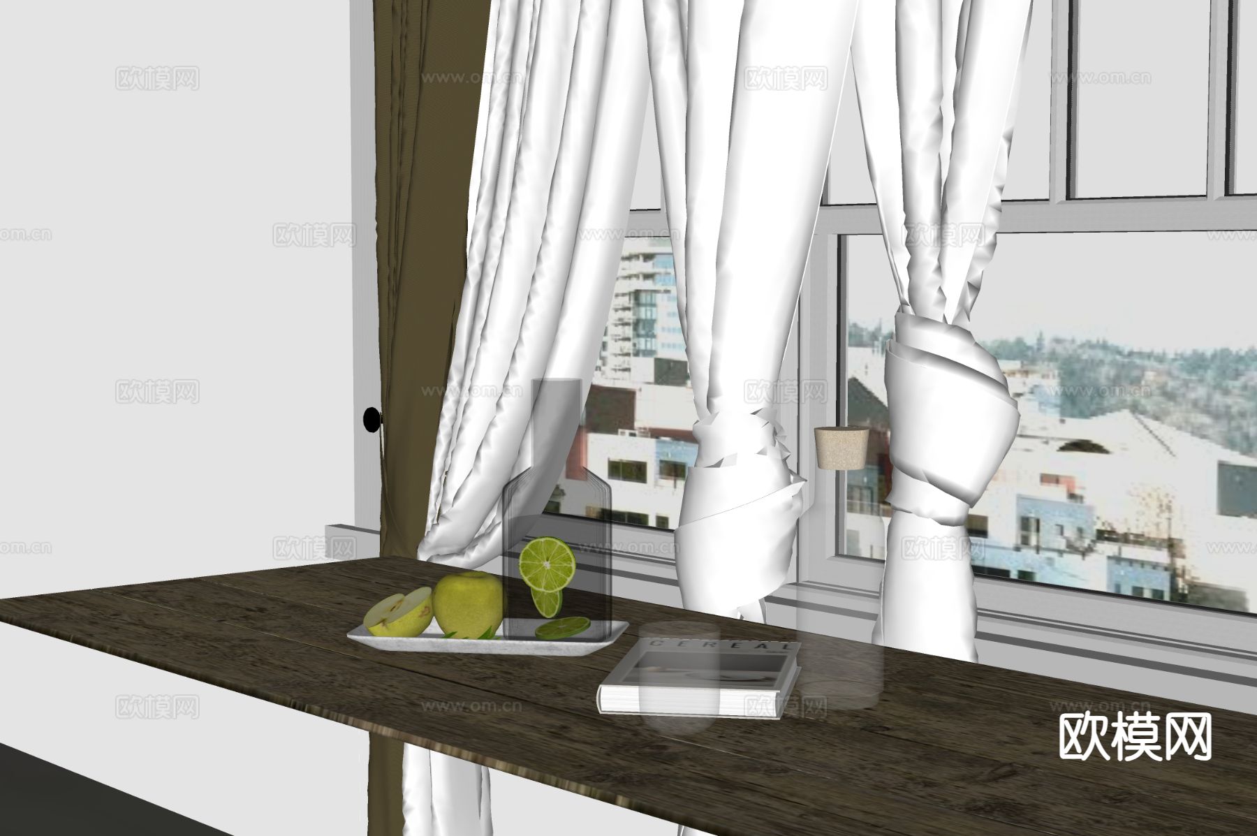 水果 苹果 瓶子 书籍su模型下载（渲染图1）