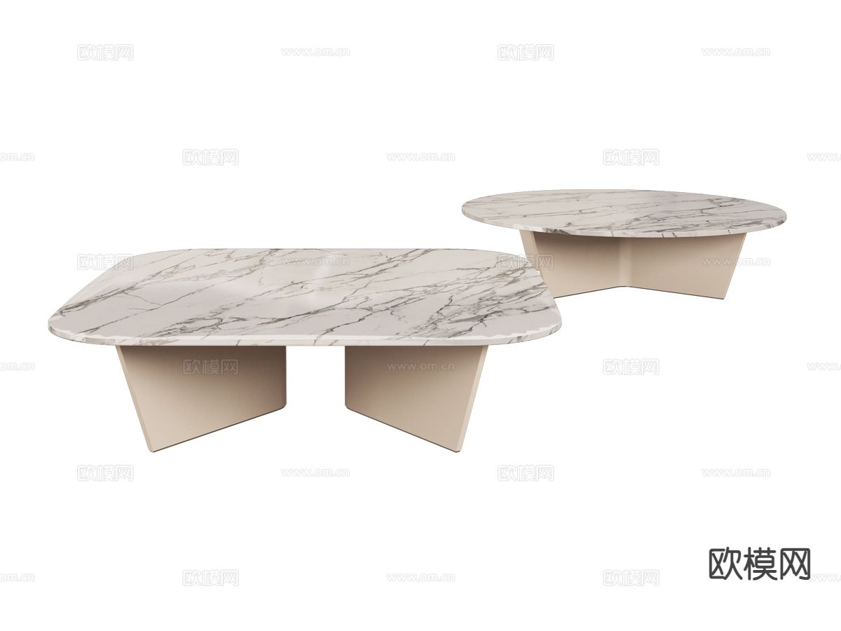 Bentley-MADELEY- 意式茶几 子母茶几3d模型下载（渲染图1）