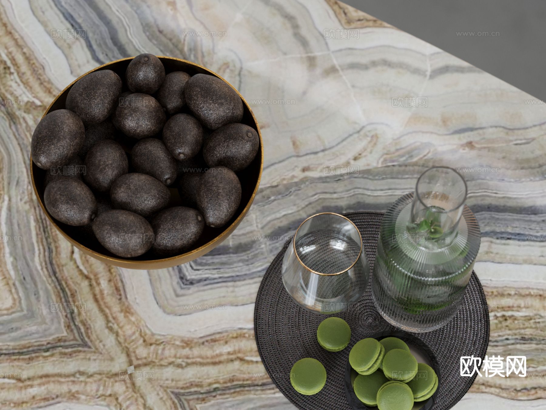 水果 果盘 糕点su模型下载（渲染图2）