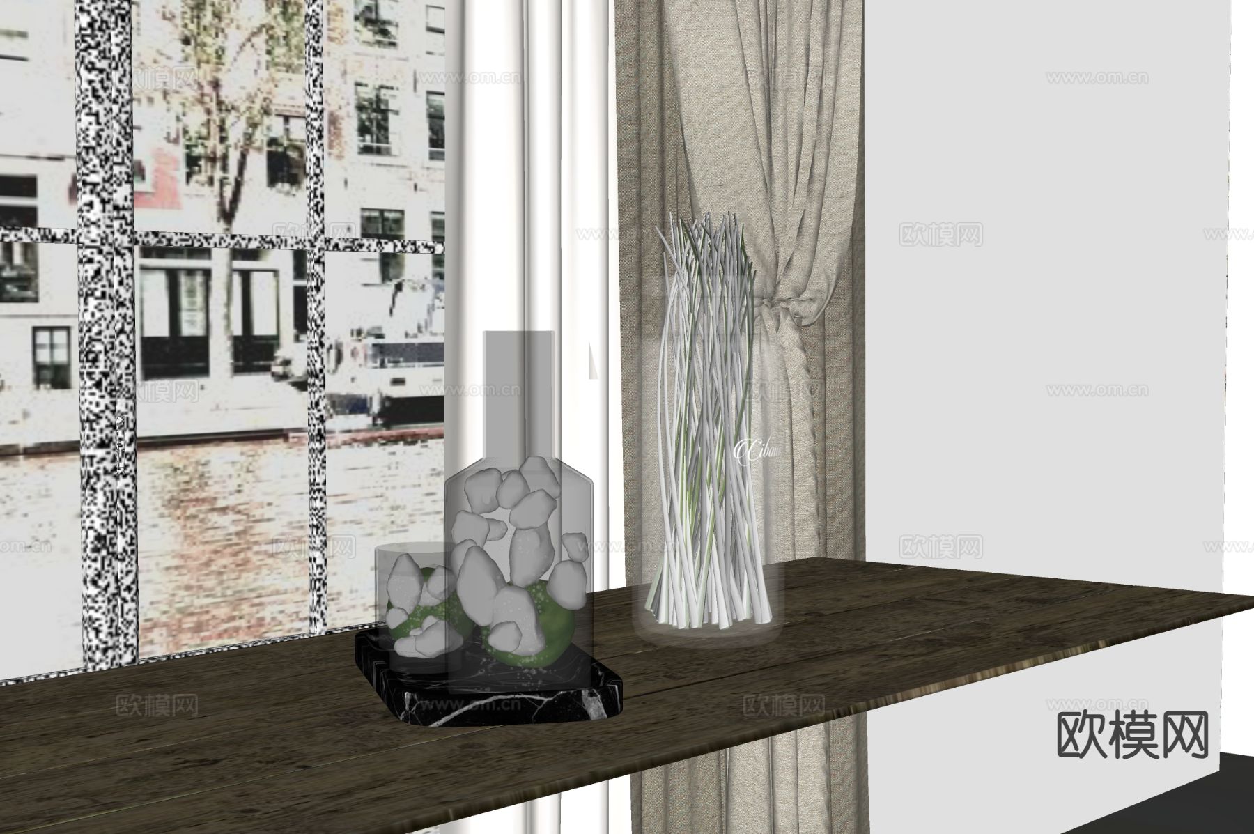 饮料 酒具 柠檬 瓶子su模型下载（渲染图1）