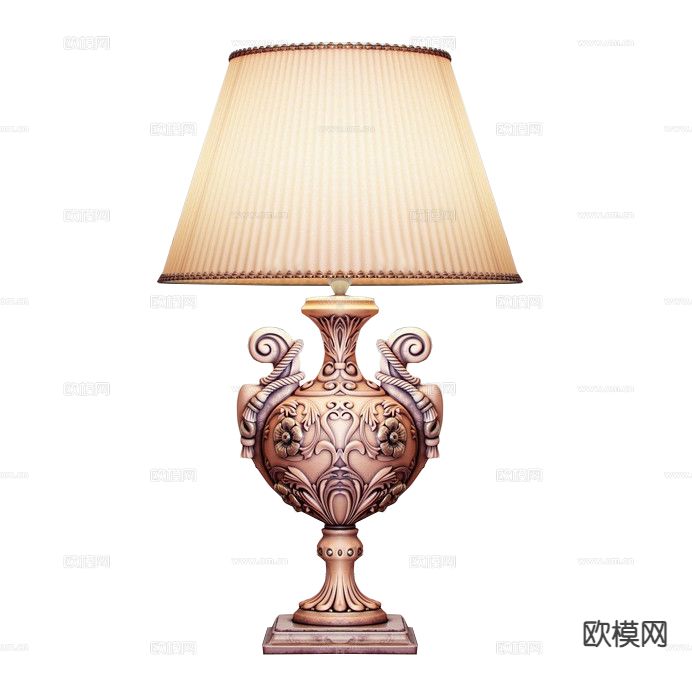 欧式古典台灯3d模型下载