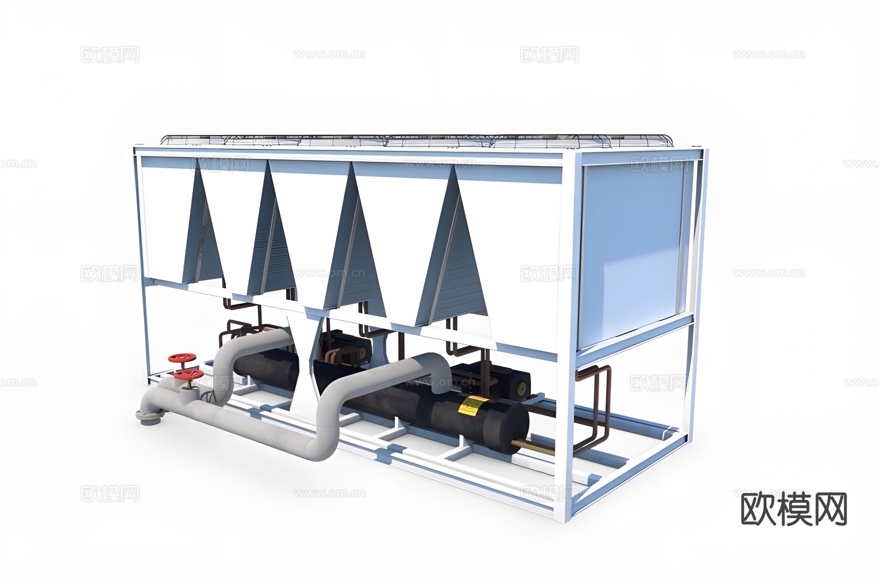 工业水冷系统 冷却器3d模型下载（渲染图1）