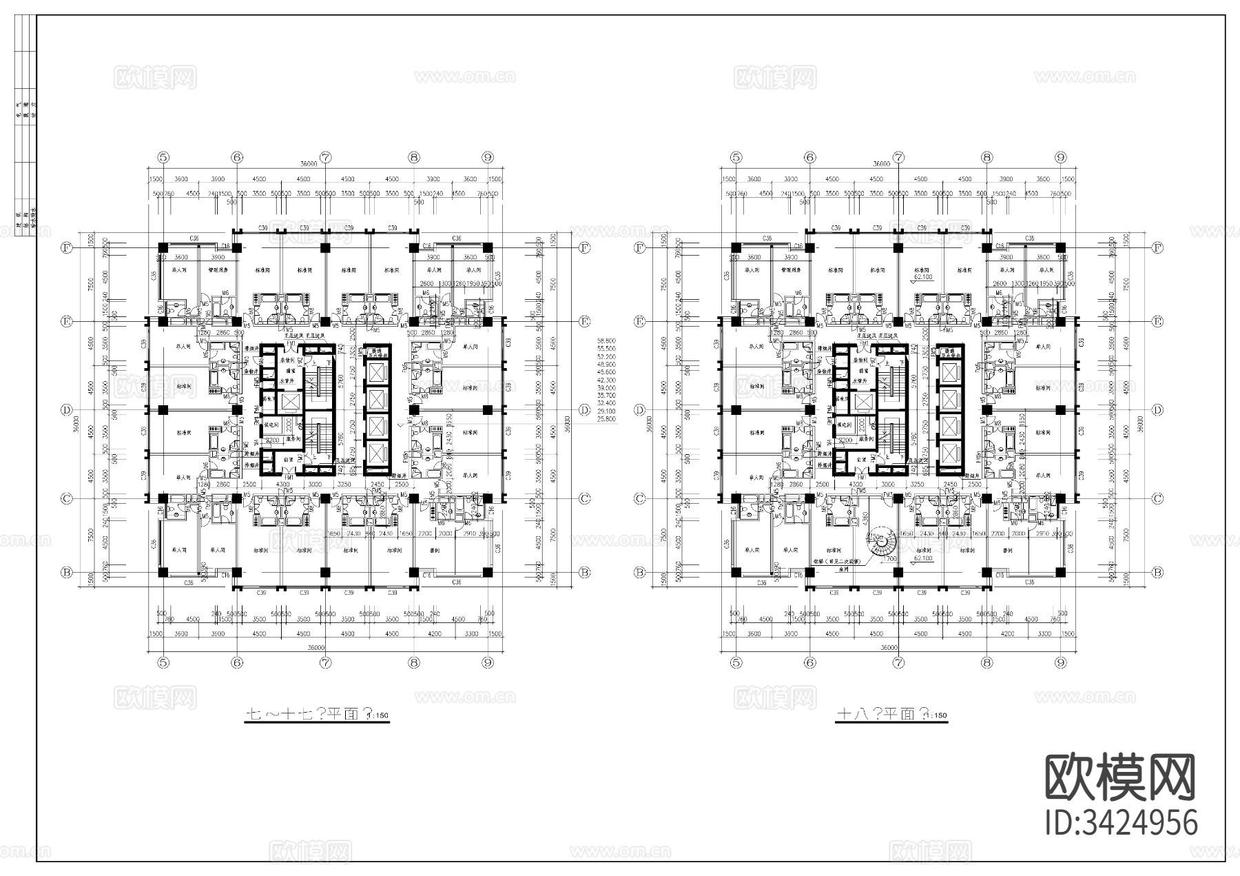 商业大厦cad施工图下载（渲染图10）