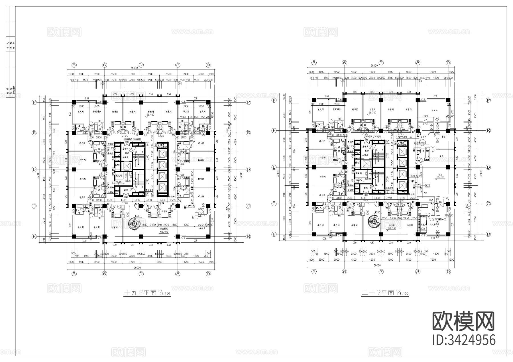商业大厦cad施工图下载（渲染图3）