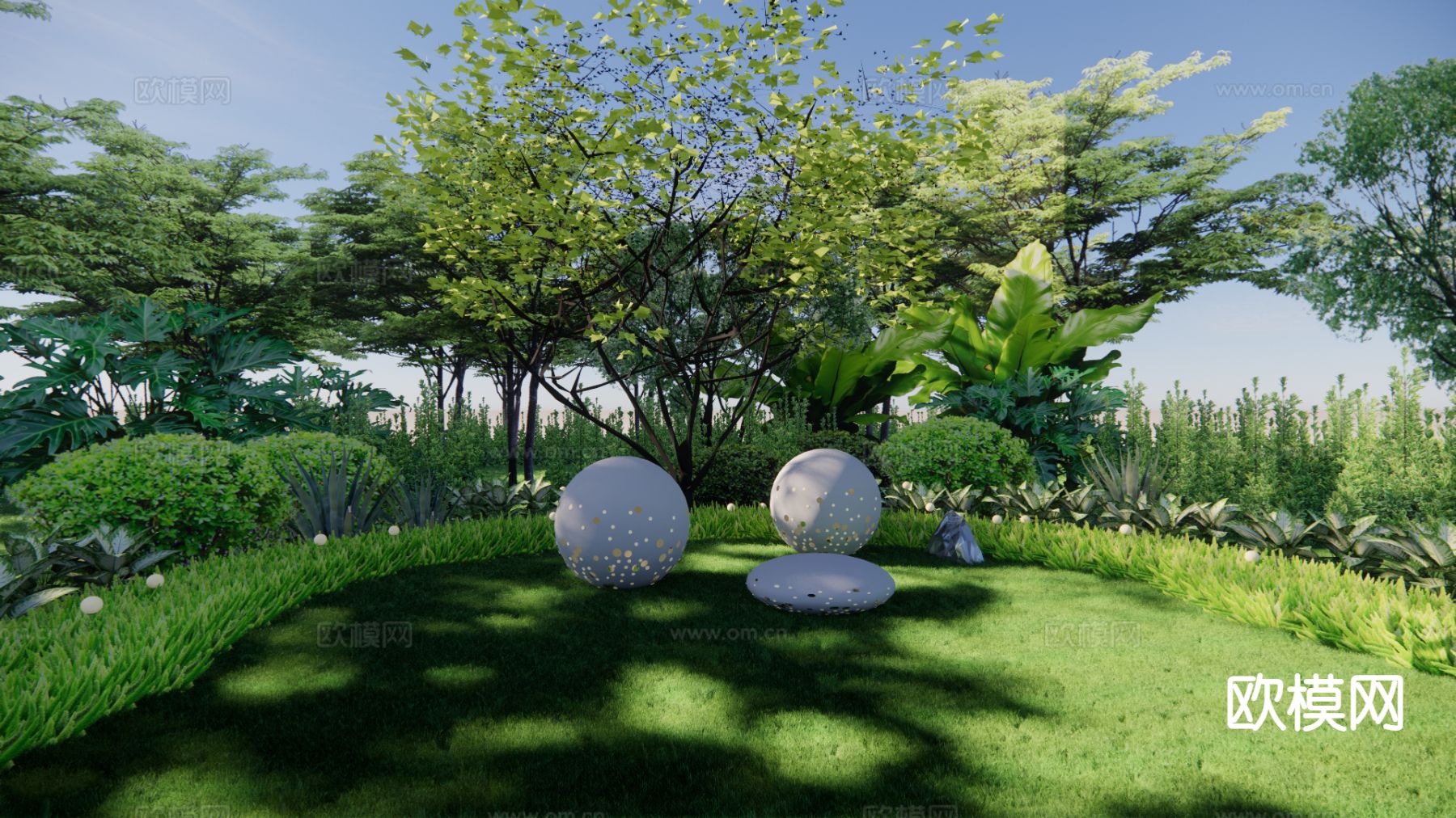 花境 灌木su模型下载（渲染图2）