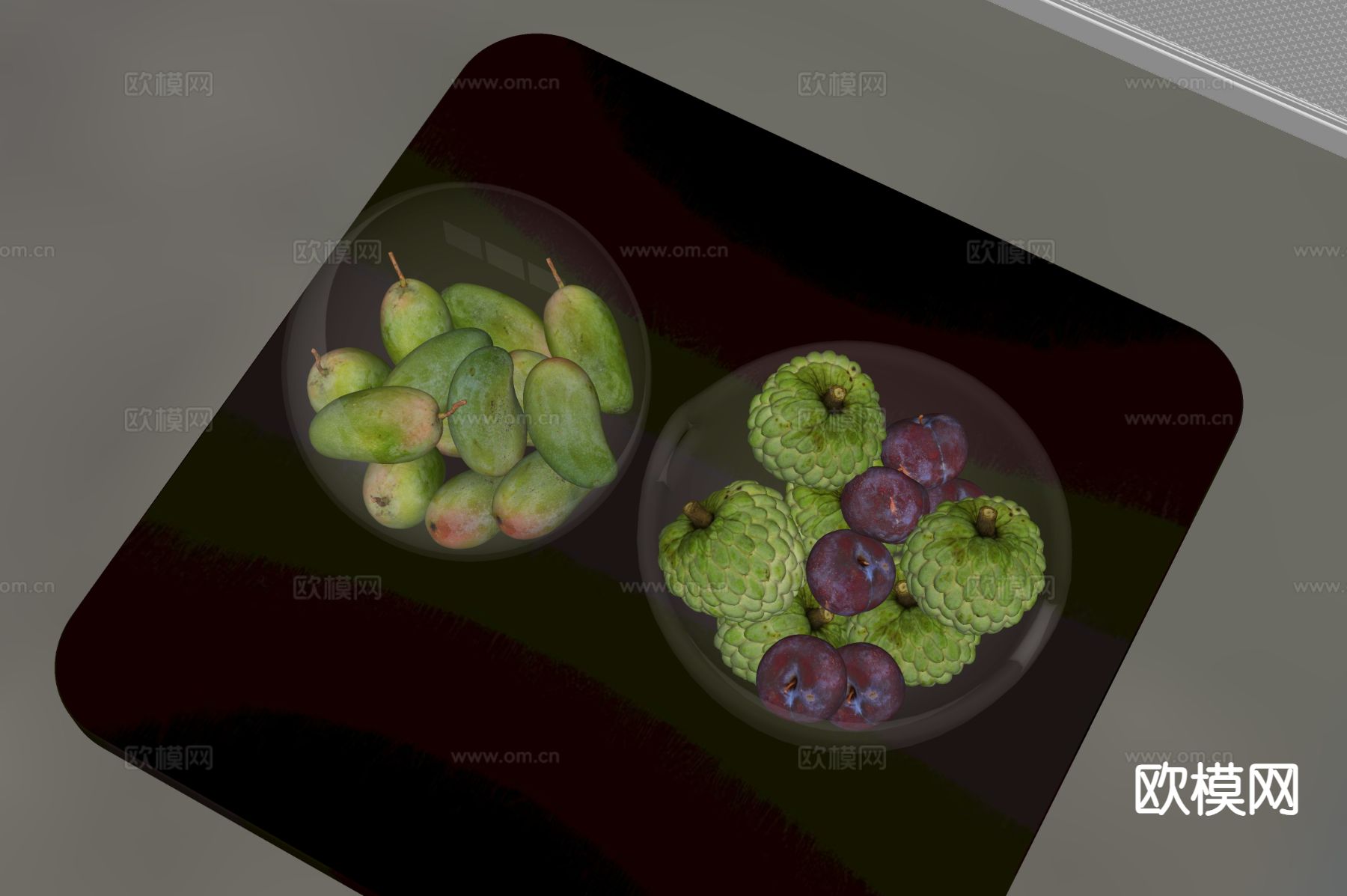 水果 果盘 释迦果 芒果su模型下载（渲染图1）