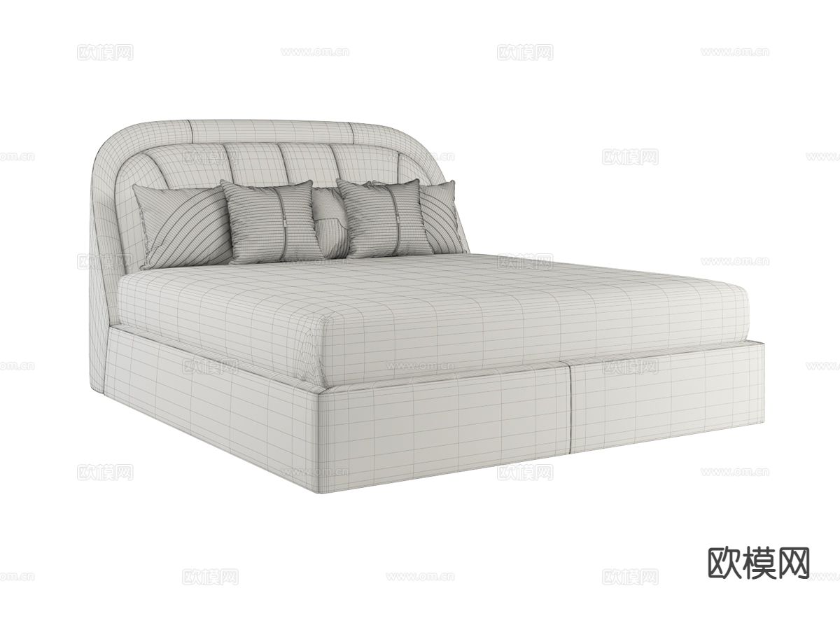 Bentley-BERKELEY- 意式双人床3d模型下载（渲染图2）