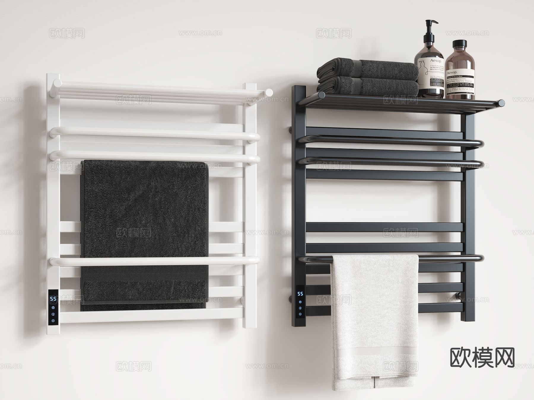现代毛巾架3d模型下载（渲染图1）