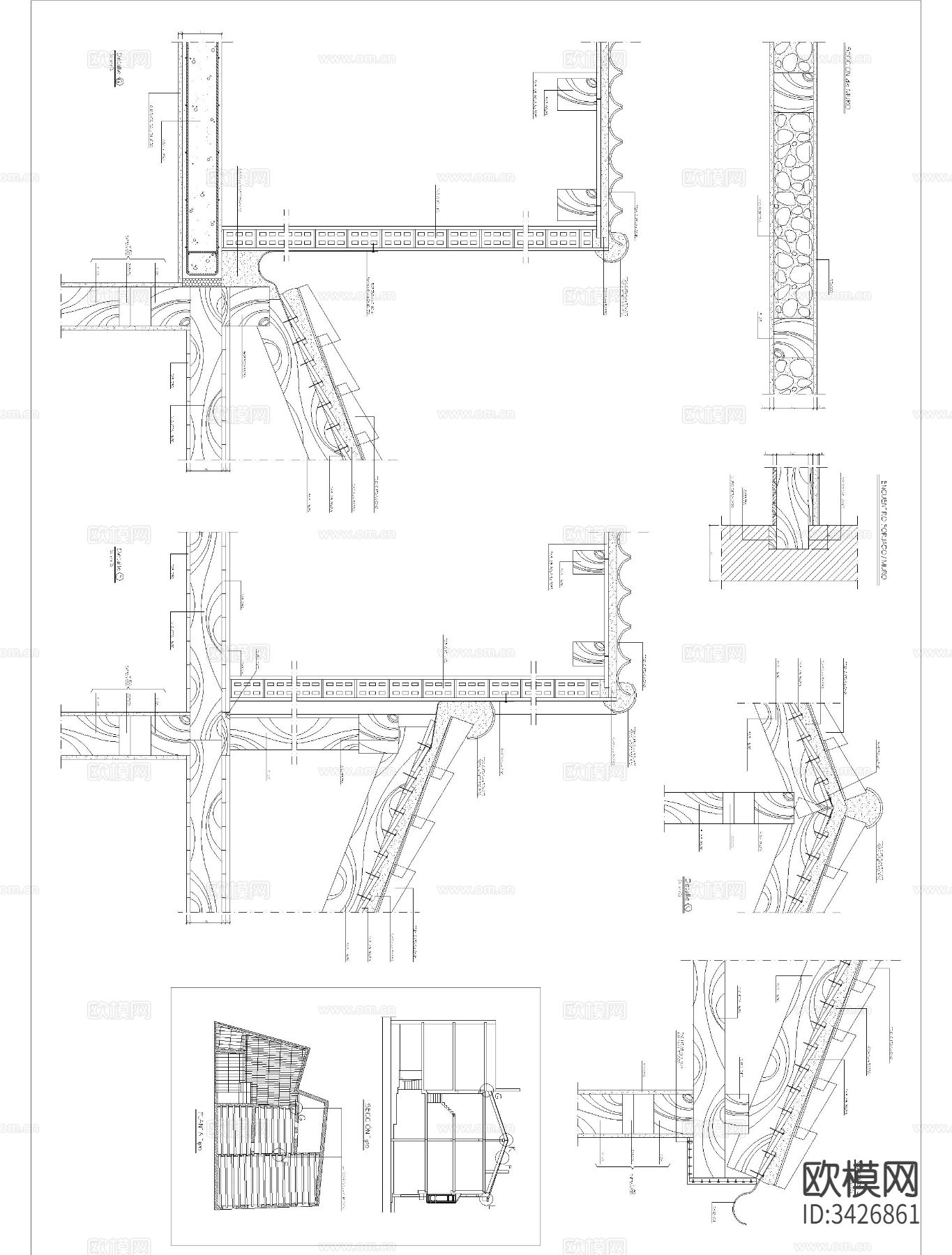 房屋木框节点大样图下载（渲染图3）