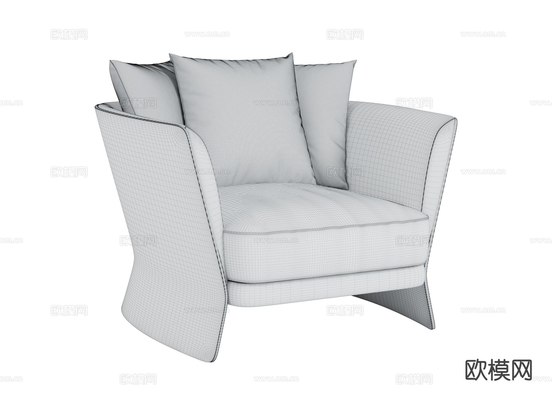 Bentley-NEWENT- 单人沙发 休闲沙发3d模型下载（渲染图2）