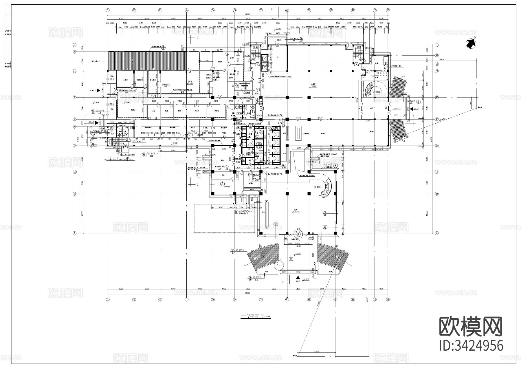 商业大厦cad施工图下载（渲染图6）
