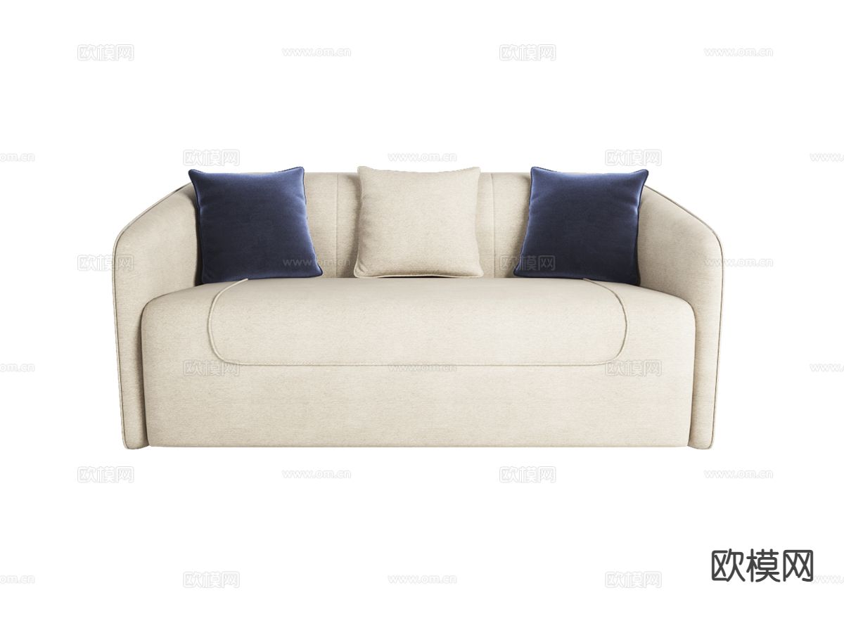 Bentley-RUGBY- 双人沙发 软体沙发3d模型下载（渲染图1）