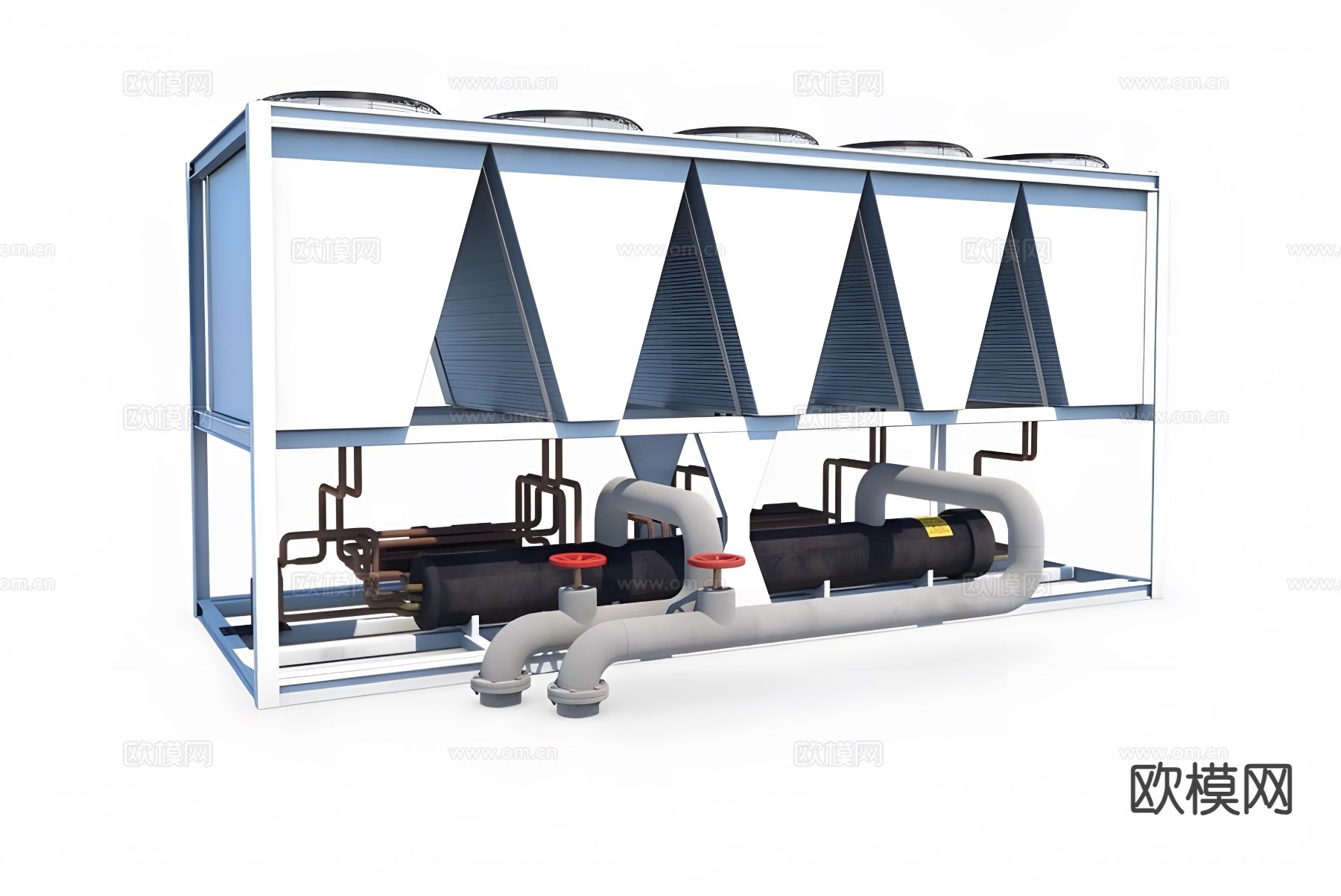 工业水冷系统 冷却器3d模型下载（渲染图3）