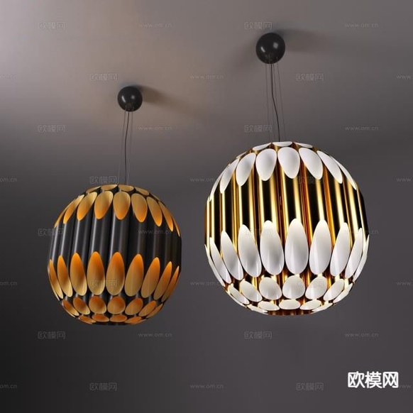 轻奢风吊灯 圆球吊灯3d模型下载