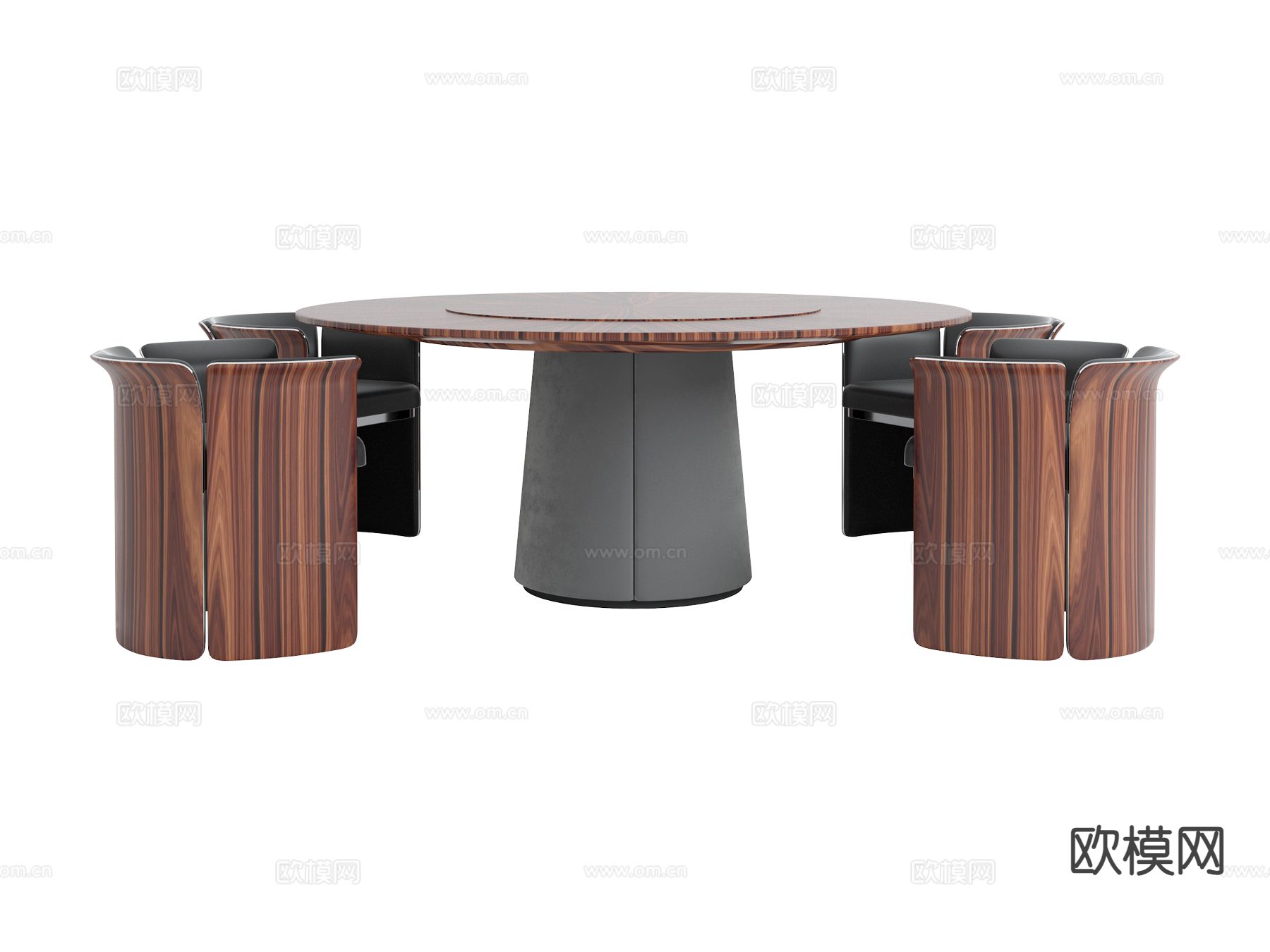Bentley-WHITBY- 意式餐桌椅 圆餐桌3d模型下载（渲染图1）