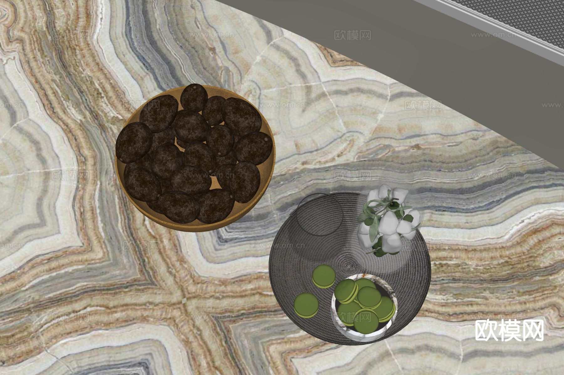 水果 果盘 糕点su模型下载（渲染图1）